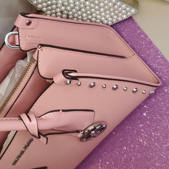🎉2xHP🎉Michael Kors 💘NWT💘 Primrose Pink Small Leather Satchel!💘💘💘 - Picture 9 of 17